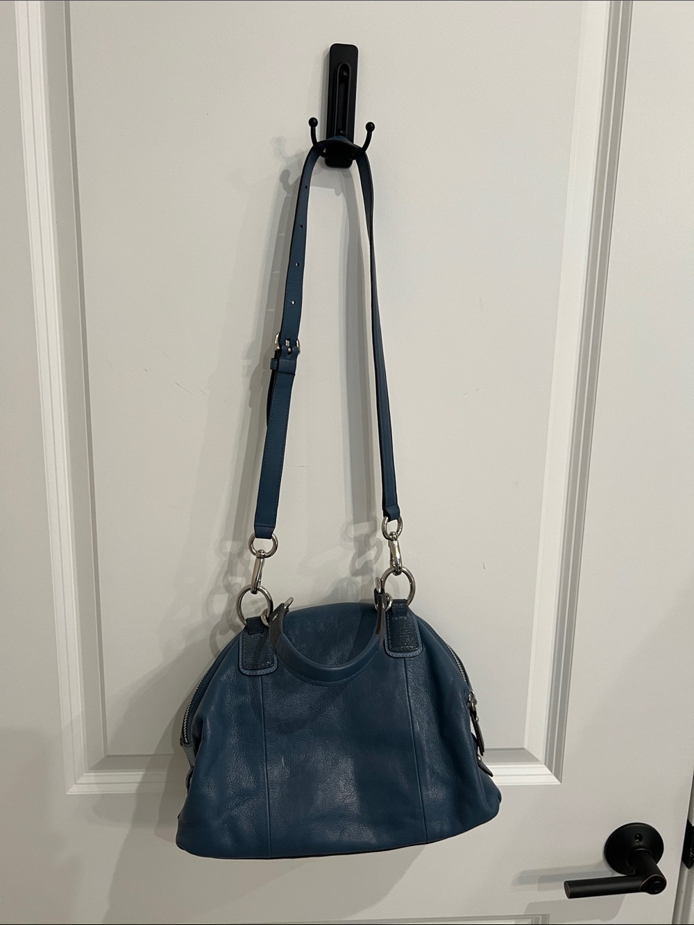 Coach 19296 Kristin Blue Leather Crossbody Satchel - Picture 3 of 16